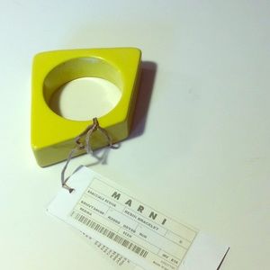 Marni resin bangle in yellow mustard color
